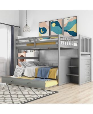 Full over Full Bunk Bed with Twin Size Trundle