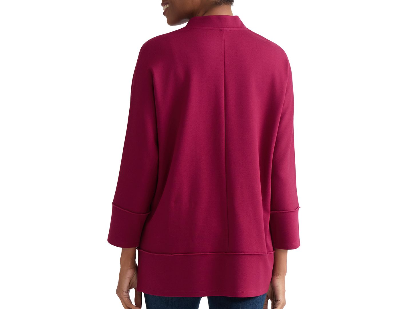 Женский топ Jones New York Johnny Collar Top, цвет: Ягодный красный — фото 4