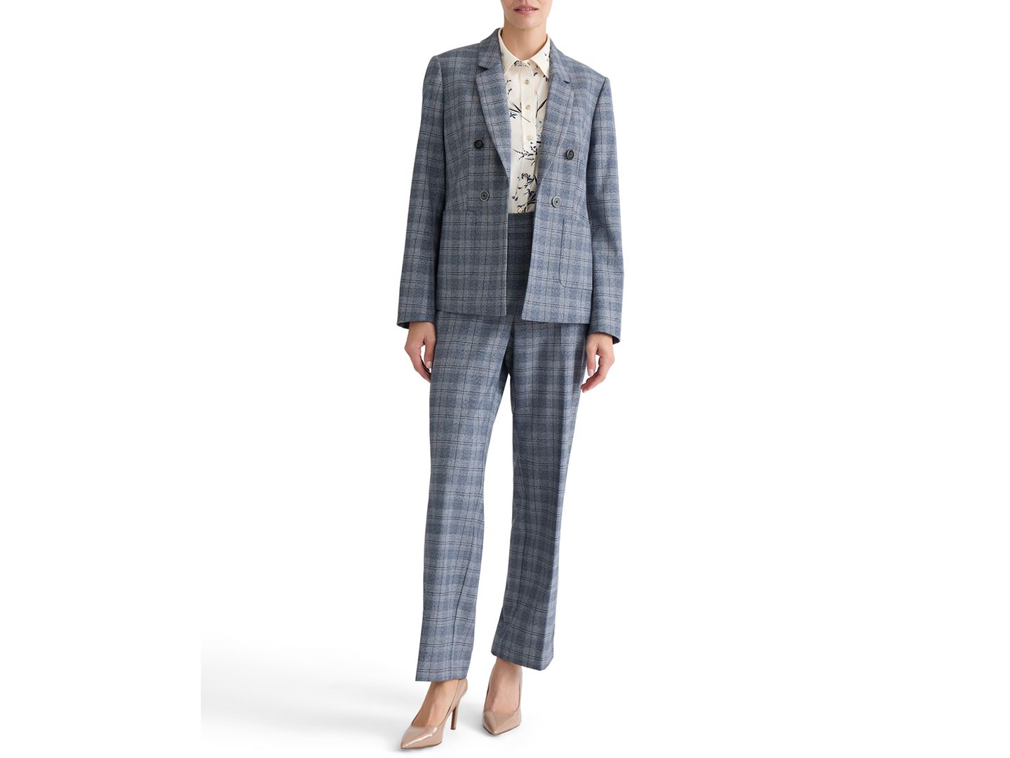Женский пиджак Jones New York Plaid Notch Collar Blazer, цвет: Тёмно-синий разноцветный — фото 5