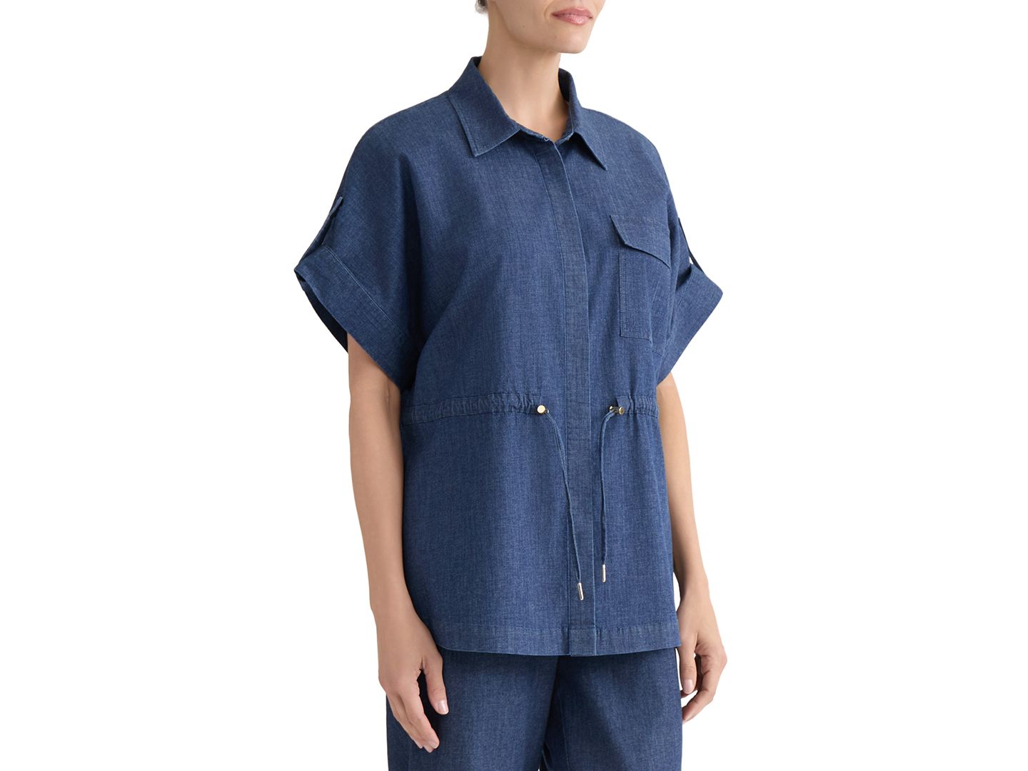 Женская рубашка Jones New York Button-Front Cinch Waist, цвет: Тёмная варка — фото 3