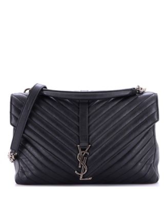 Large Classic Monogram College Bag Matelasse Chevron Leather
