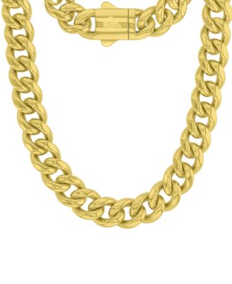 18k Gold-Plated Steel Miami Cuban Chain Necklace