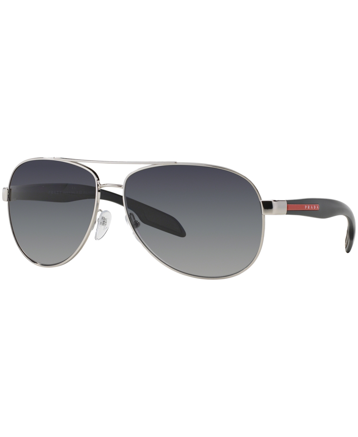 Prada Polarized Men's Sunglasses , Ps 53psp In Silver Black,grey Grad Pol