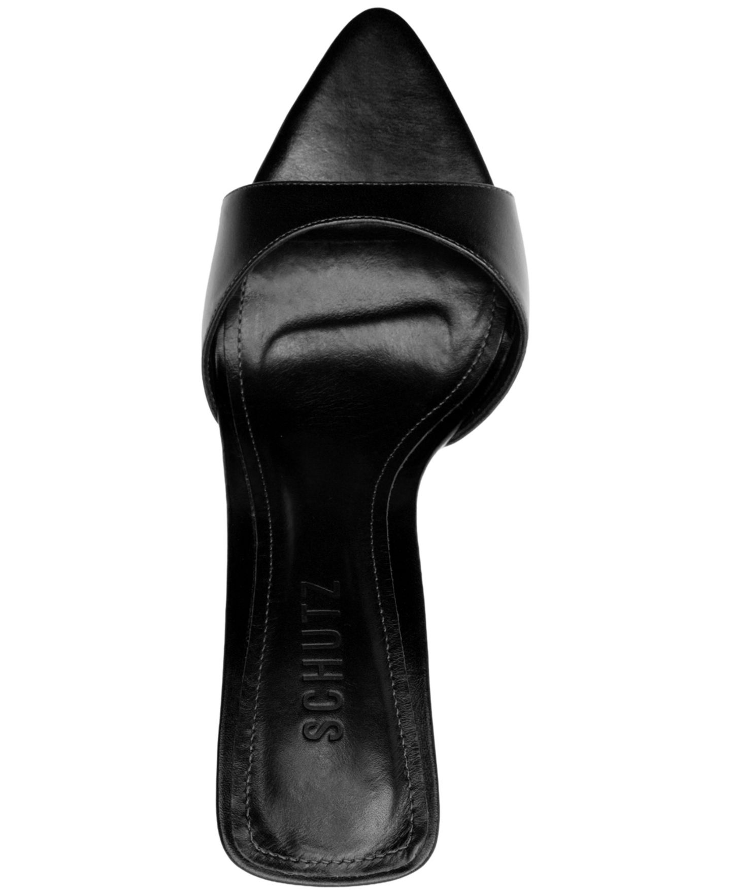 Женские сандалии Schutz Elodie Slip-On Dress Sandals, цвет: Чёрный кожаный — фото 4