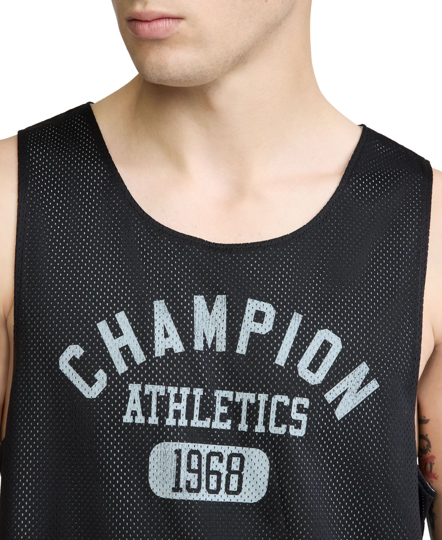 Мужской топ Champion Gridiron Reversible Crewneck, цвет: Чёрный / Серый — фото 5