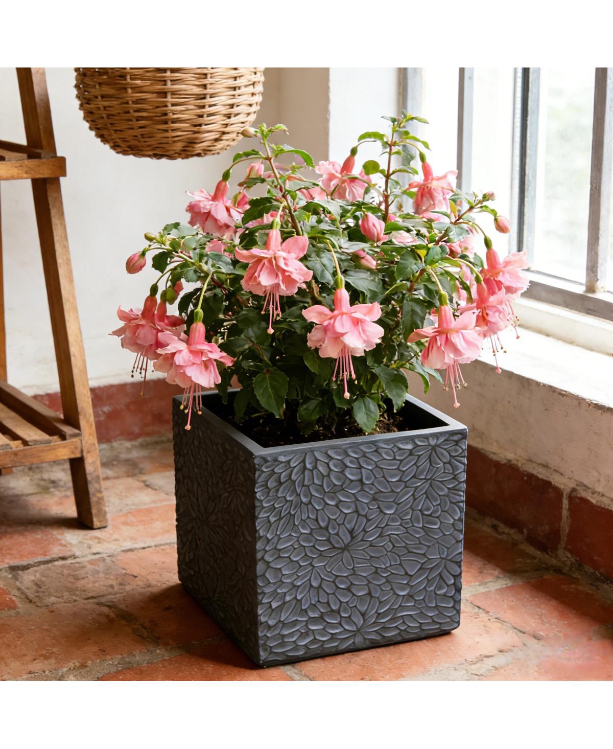 Streamdale Furniture 4-Piece Square Magnesium Oxide Planter Set Indoor/Outdoor