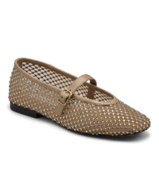 Womens Westa Flat Dress Shoe Mesh Rhinestones