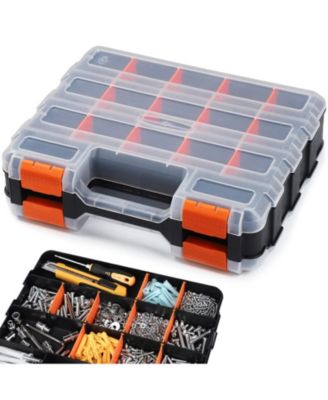 Double Side Tool Organizer 34 Compartments Removable Dividers