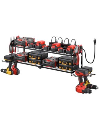 Power Tool Organizer Wall Mount Charging Station 2 Layer Drill Holder
