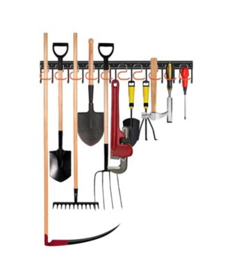 Metal Garden Tool Organizer Wall Mount Hooks Hangers Shed Storage Rack