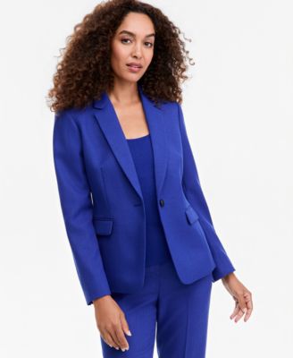 Women's Shoulder-Padded Peak-Lapel Blazer