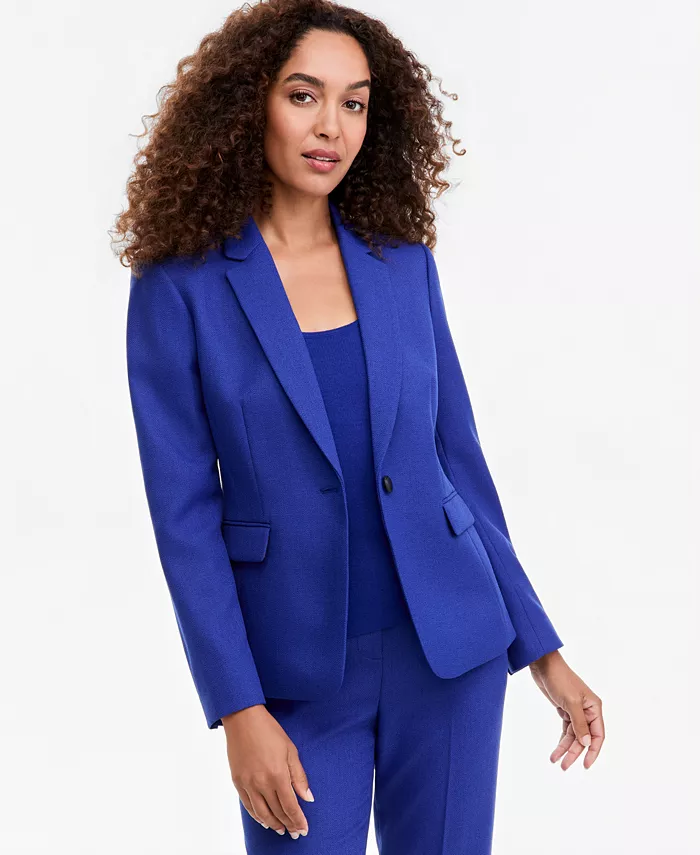 Women's Shoulder-Padded Peak-Lapel Blazer