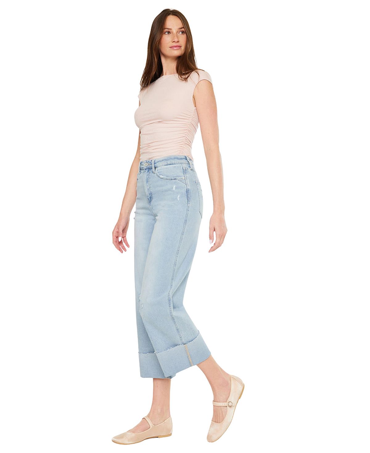 KanCan Women's Sully 90's Crop Wide-Leg Jeans view 4 — MAYCSS fashion products
