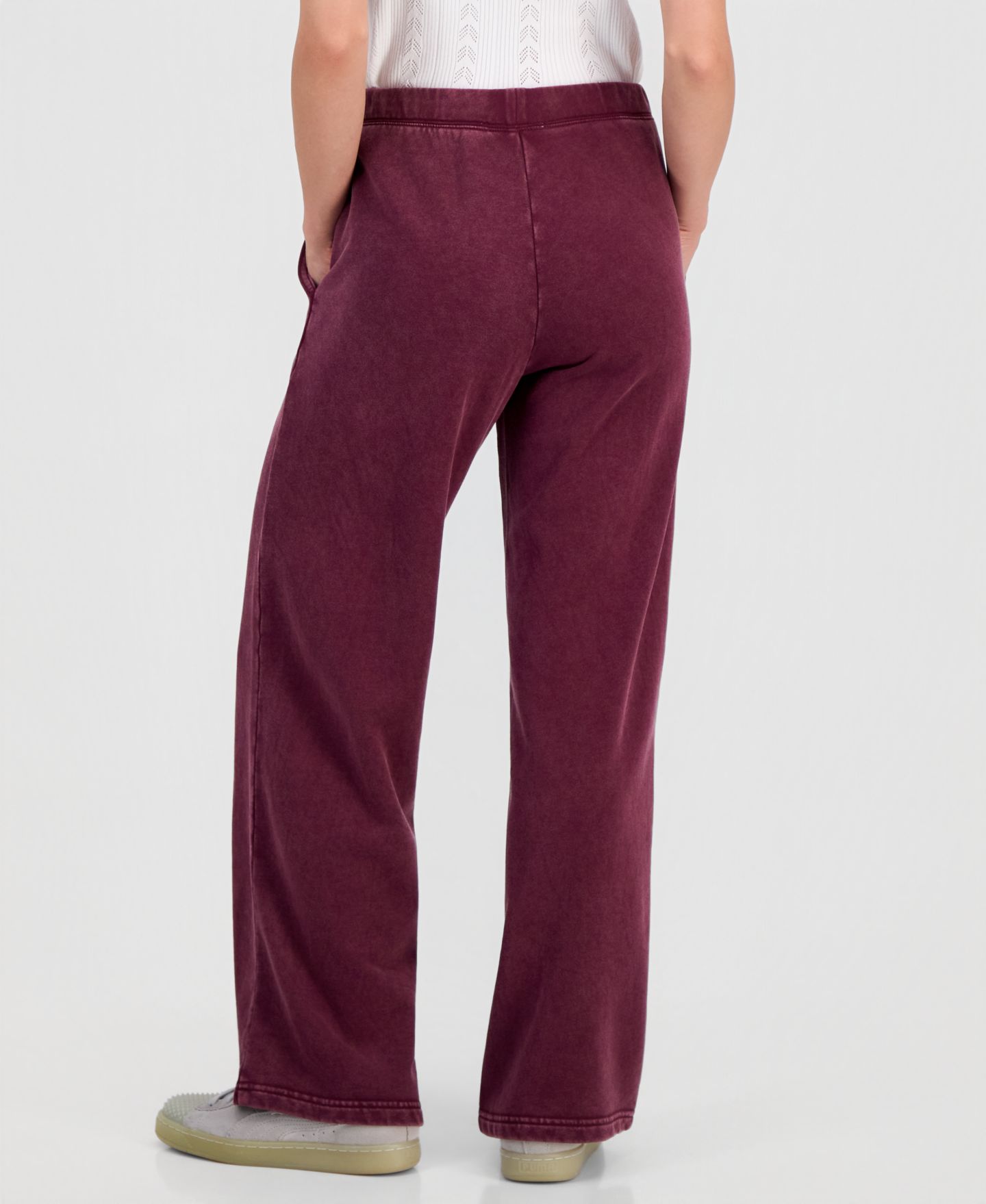 Женские брюки And Now This Petite French Terry Wide-Leg, цвет: Зимний винный — фото 2