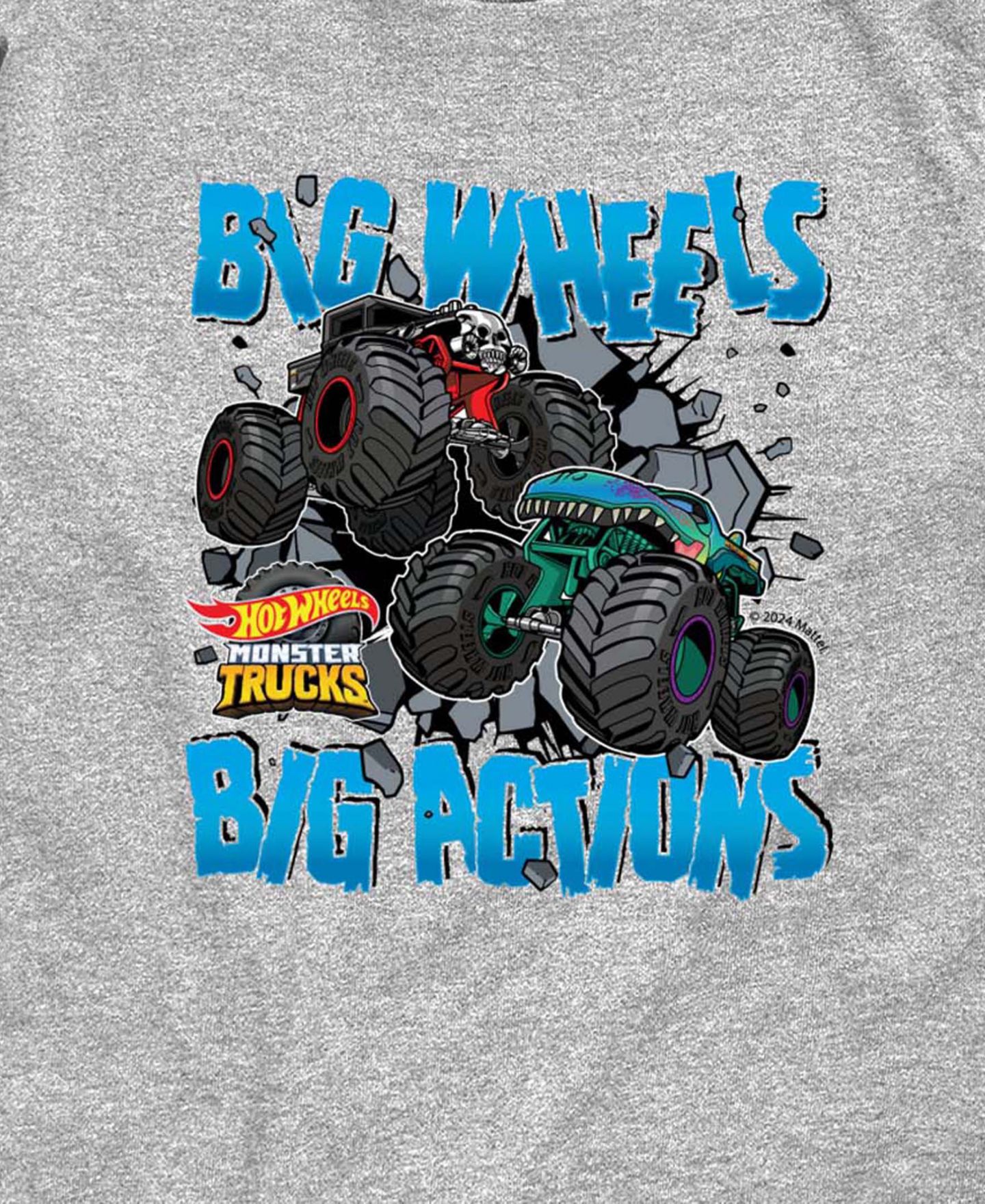 Футболка Hot Wheels Big Actions Big Wheels Short-Sleeve Graphic для мальчиков-малышей, цвет: Меланжевый — фото 3