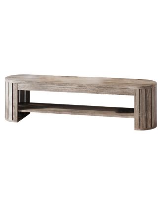 2-Tier Narrow Entryway Bench with Shoe Storage