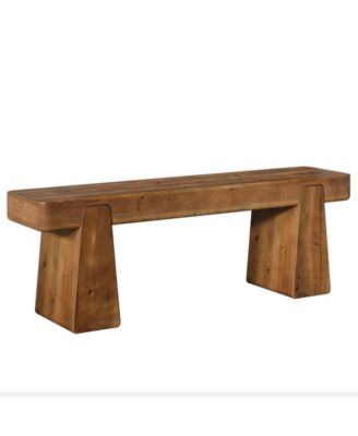 47" Solid Wood Farmhouse Entryway Shoe Bench