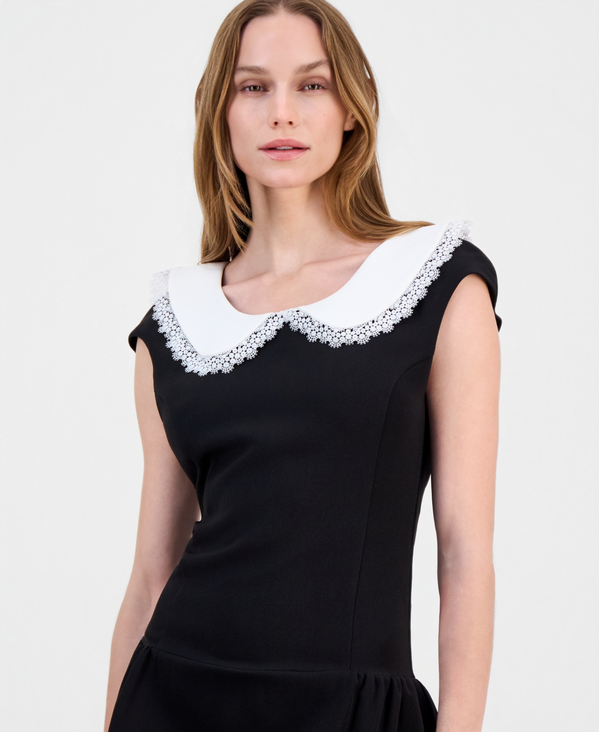 Lulus Juniors' Isabetta Collared Fit & Flare Sleeveless Dress