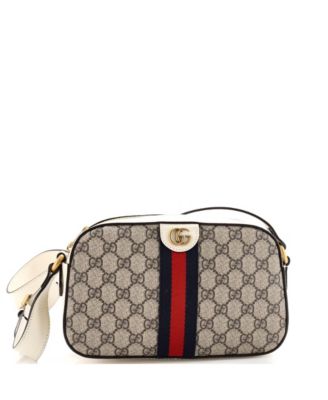 Small Ophidia Camera Shoulder Bag GG Coated Canvas with Leather