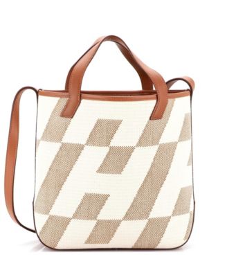 27 Cabas H en Biais Tote Canvas with Leather