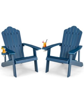 2 Piece Adirondack Chair Set with Adult and Kids Outdoor Chairs