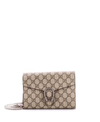 Small Dionysus Chain Wallet GG Coated Canvas