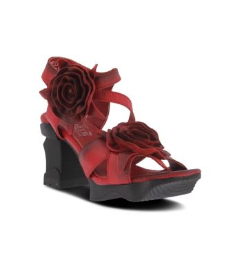 Spring Step Shelly Ankle Strap Sandal with Hand-Painted Vamp