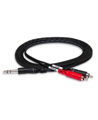 2x 6.6' (2 Meters) Stereo 1/4" Male to Two RCA Male Y-Cable