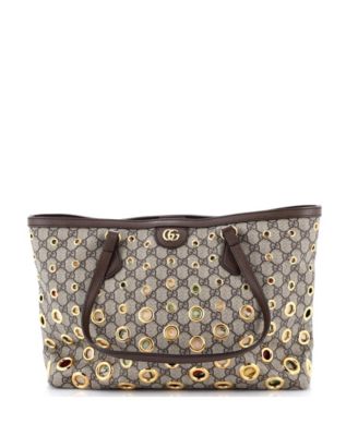 Medium Ophidia Tote Grommet GG Coated Canvas