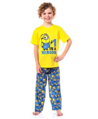 Toddler Boys Pajamas One In A Minion Sleep Shirt and Pant 2-Piece Sleep Set