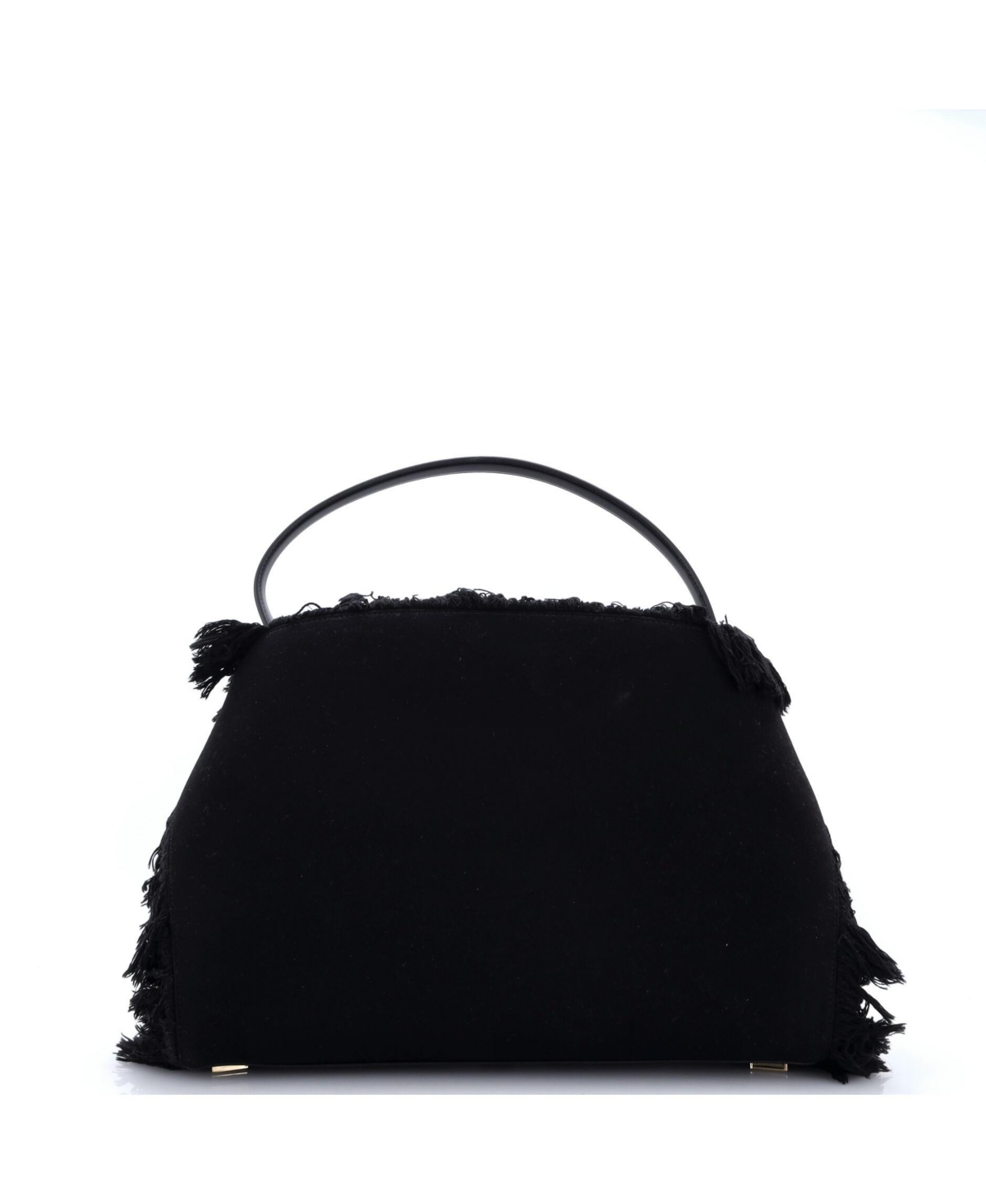 Pre-Owned Salvatore Ferragamo Large Hug Shoulder Bag Fringed Canvas and Leather