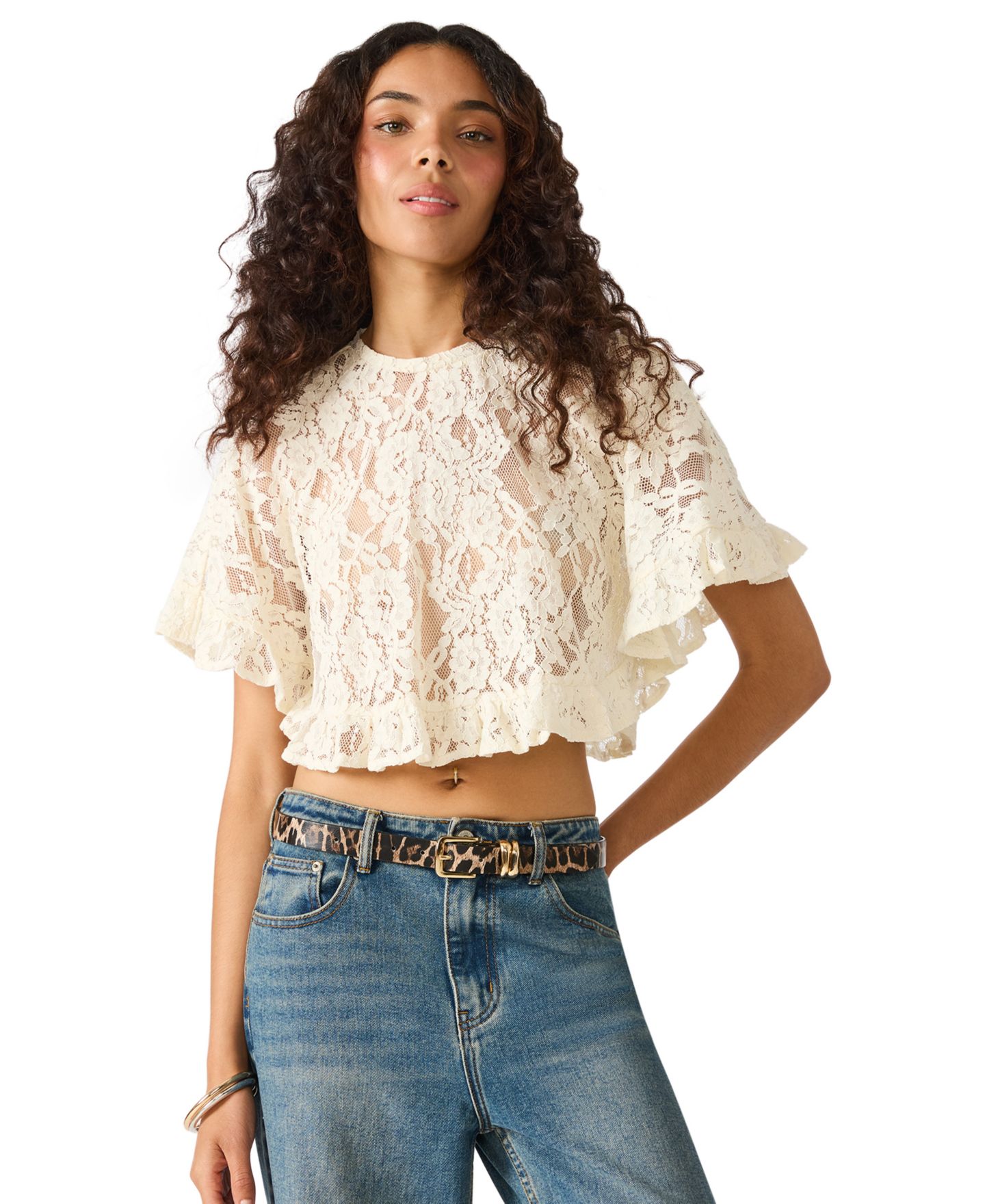 Женские ремни Steve Madden Textured 3-Pack Buckle Belt Set, цвет: Шоколадный / Леопардовый — фото 10