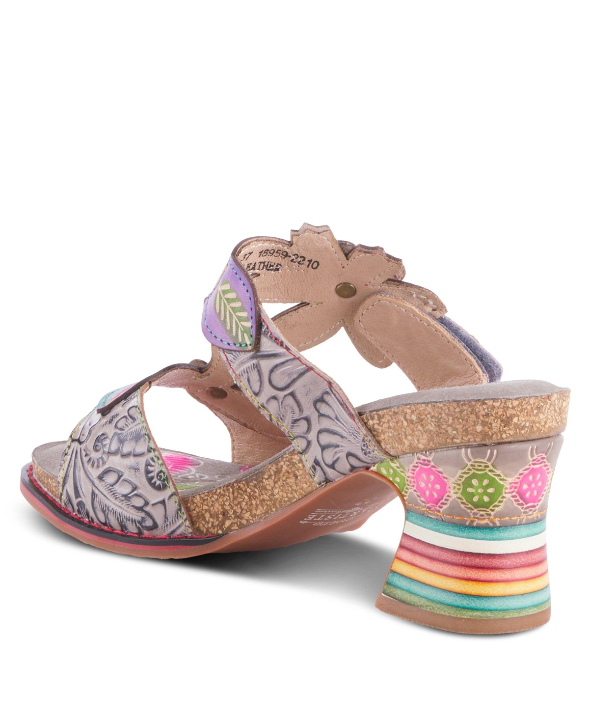 L'Artiste Women's Rossie Slide Sandal with Hand-Painted Leather