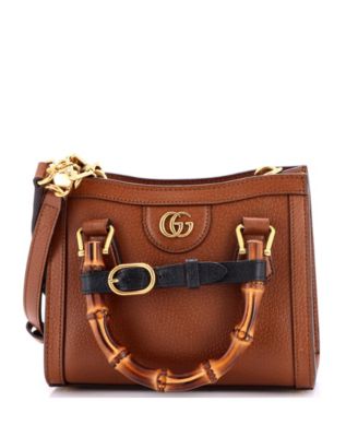 Mini Diana NM Bamboo Handle Tote Leather