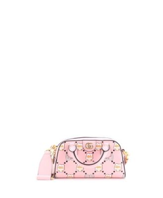Mini Ophidia Convertible Boston Top Handle Bag Kawaii Printed Leather