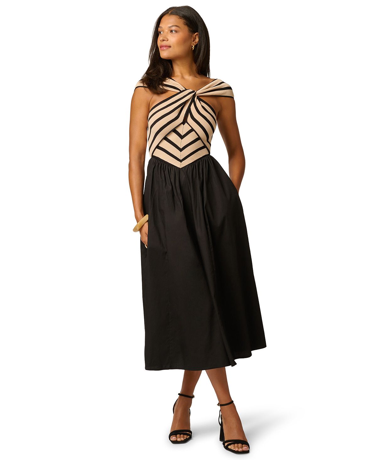 Adrianna Women's Halter-Neck Stretch Midi Dress view 2 — MAYCSS fashion products