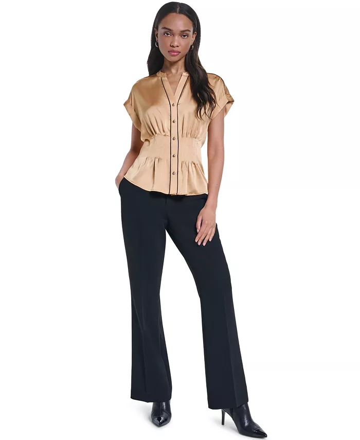 Women's Short-Sleeve Button-Front Blouse - thumbnail 2