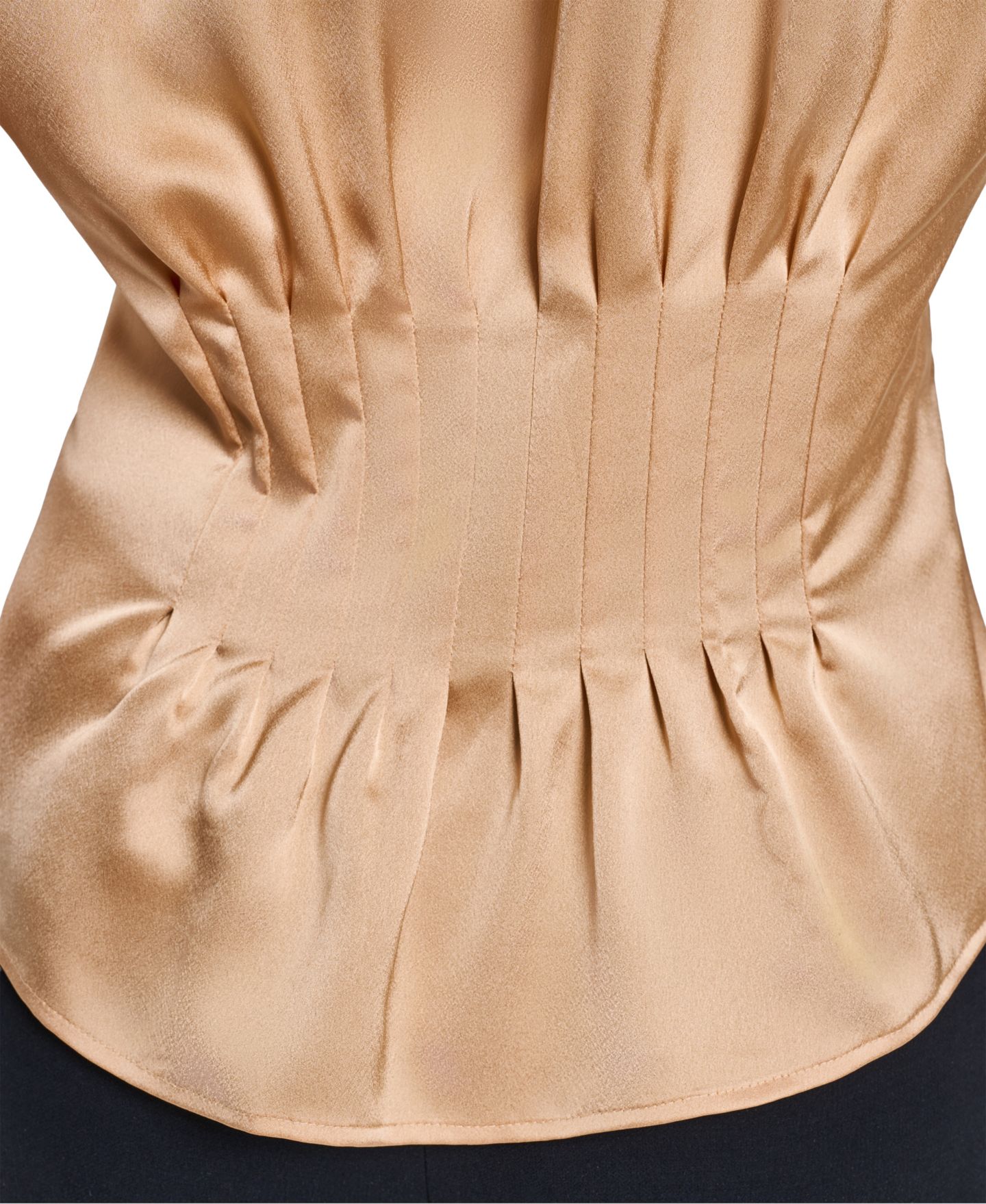 Женская блузка KARL LAGERFELD PARIS Short-Sleeve Button-Front Blouse, цвет: Верблюжий — фото 8
