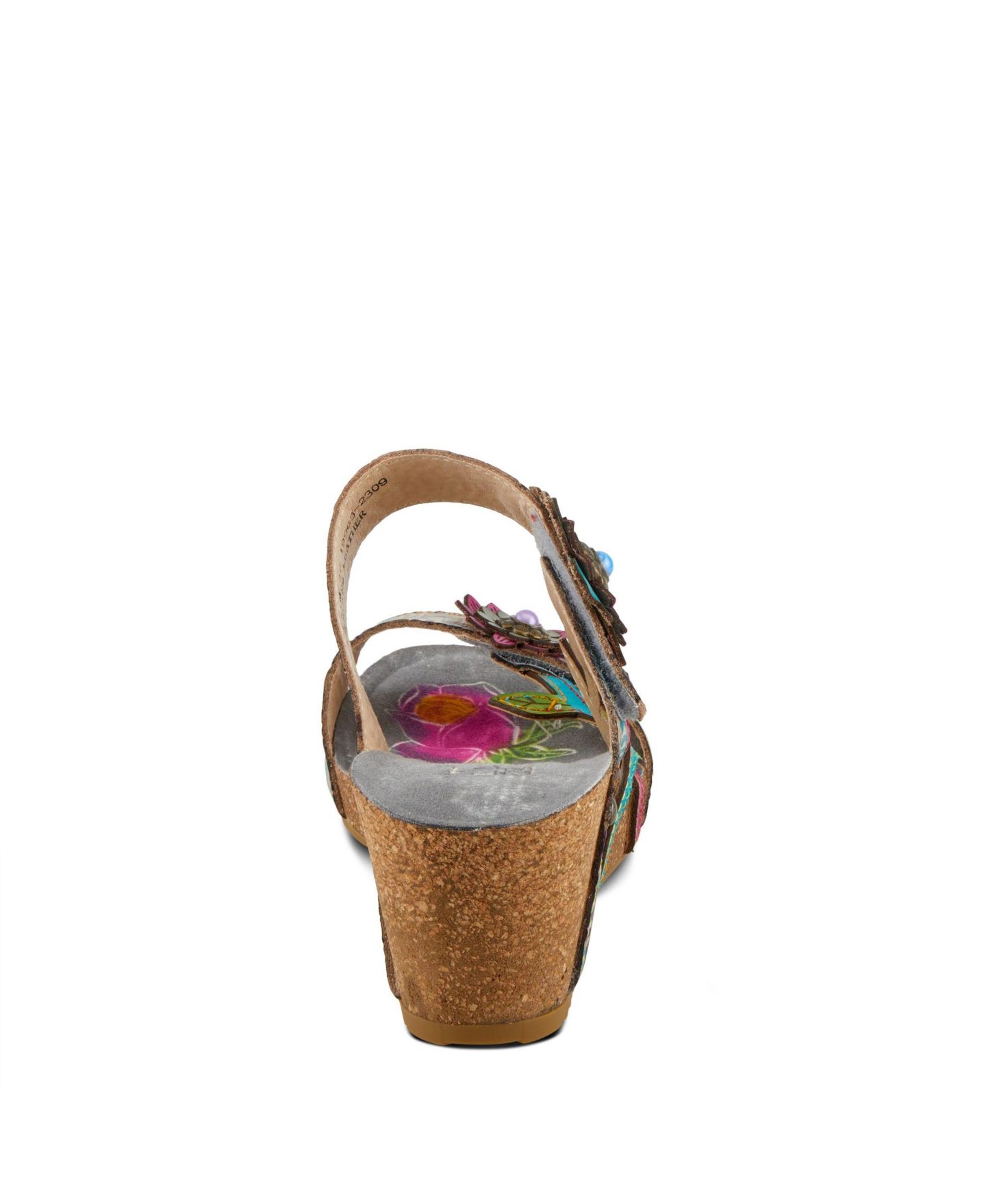 Женские сандалии L'Artiste Spring Step Moai Slide with Leather Upper, цвет: Серый разноцветный — фото 4