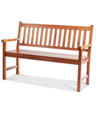 Outdoor Bench 50 in Wood Garden Bench 800 lbs Park Patio Yard Porch Bench