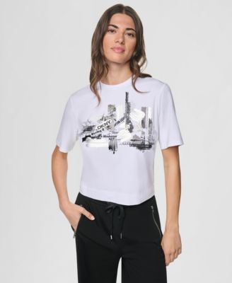 Women's Studded City Graphic Short-Sleeve T-Shirt