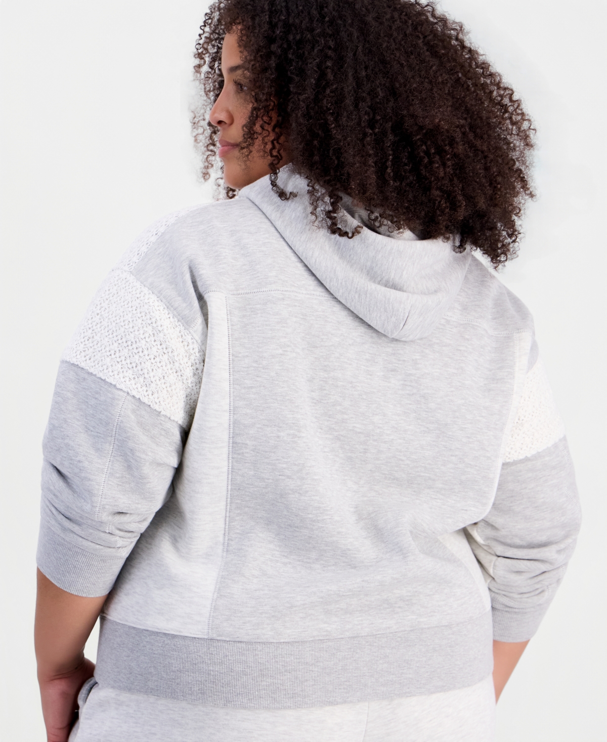 And Now This Trendy Plus Crochet Fleece Zip Hoodie, Macy's Exclusive