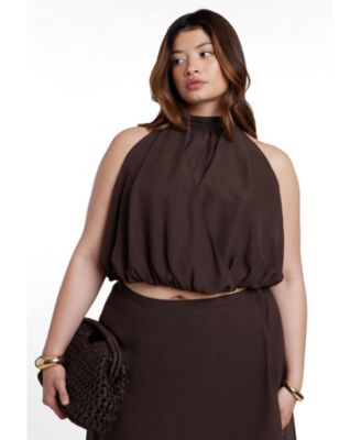 Plus Size High Neck Bubble Women's Top