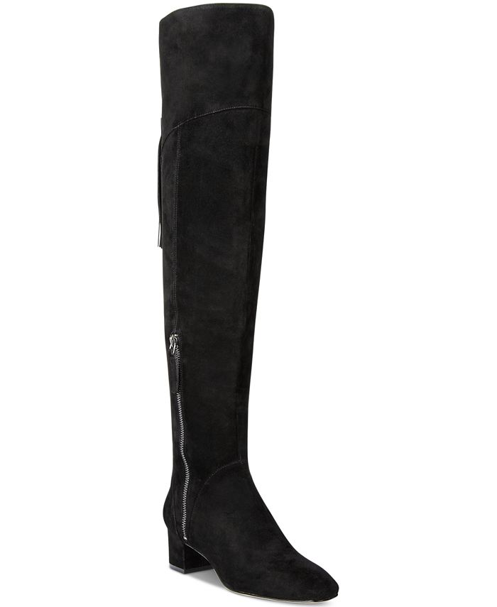 Nine West Anilla Zipper Over-The-Knee Block-Heel Boots - Macy's