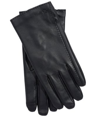 Women's Side Vent Leather Touch Gloves