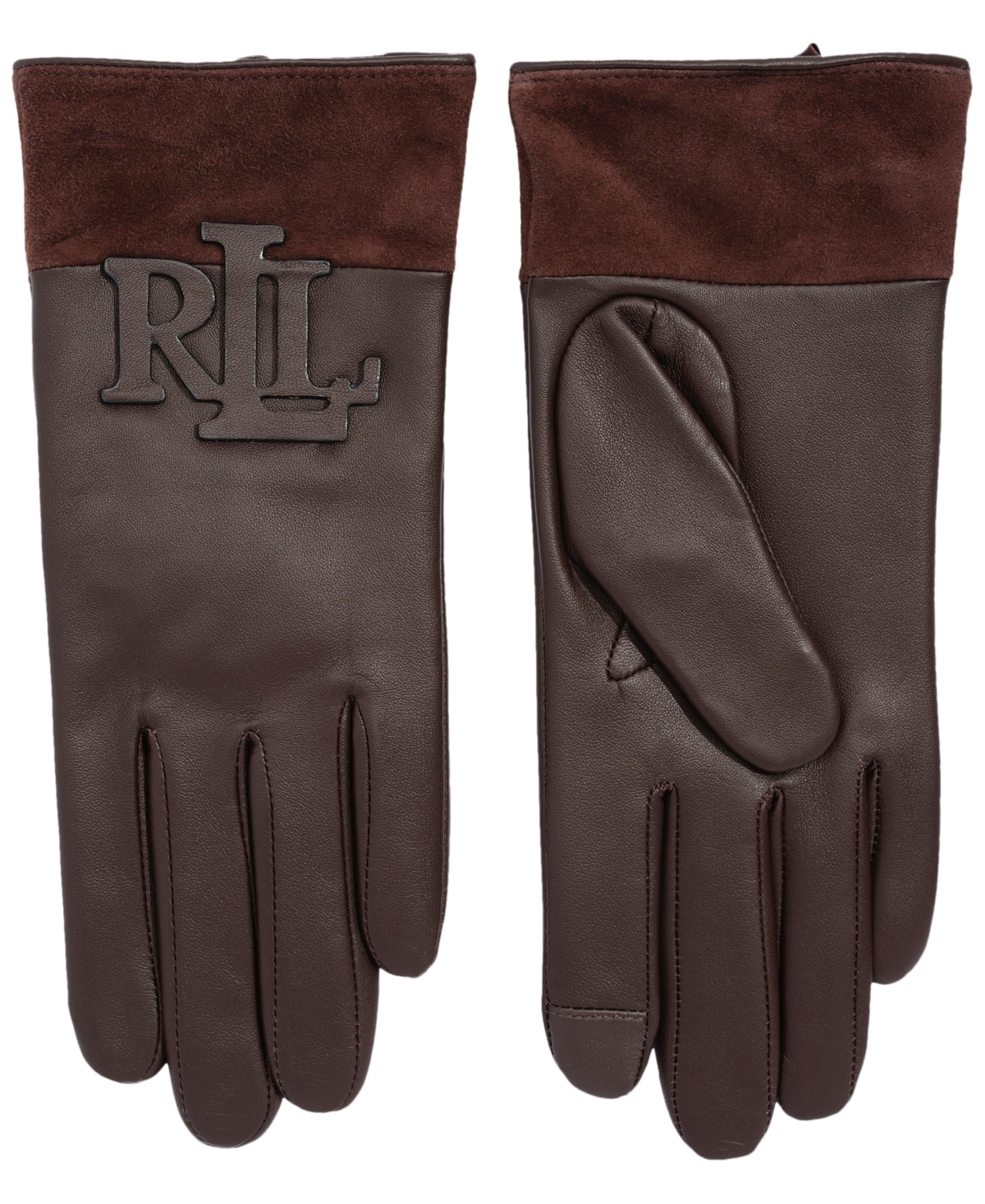 Lauren Ralph Women's Raised Logo Leather Touch Gloves