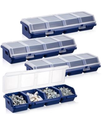 Screw Organizer Box With Lid Compartments Stackable Hardware Storage Bin