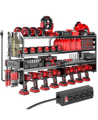 Power Tool Organizer Wall Mount Charging Station Metal Drill Holder