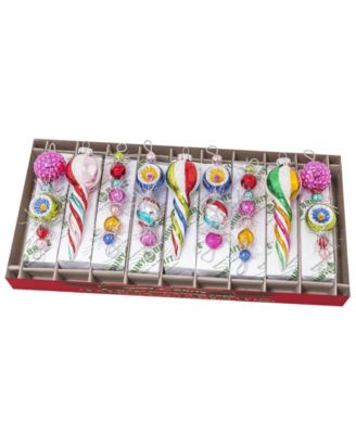 Christmas Confetti Icicle Ornaments, Set of 9