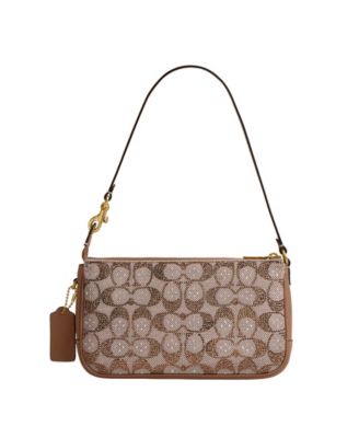 COACH Plaza Small Crystal Signature Jacquard Shoulder Handbag - Macy's